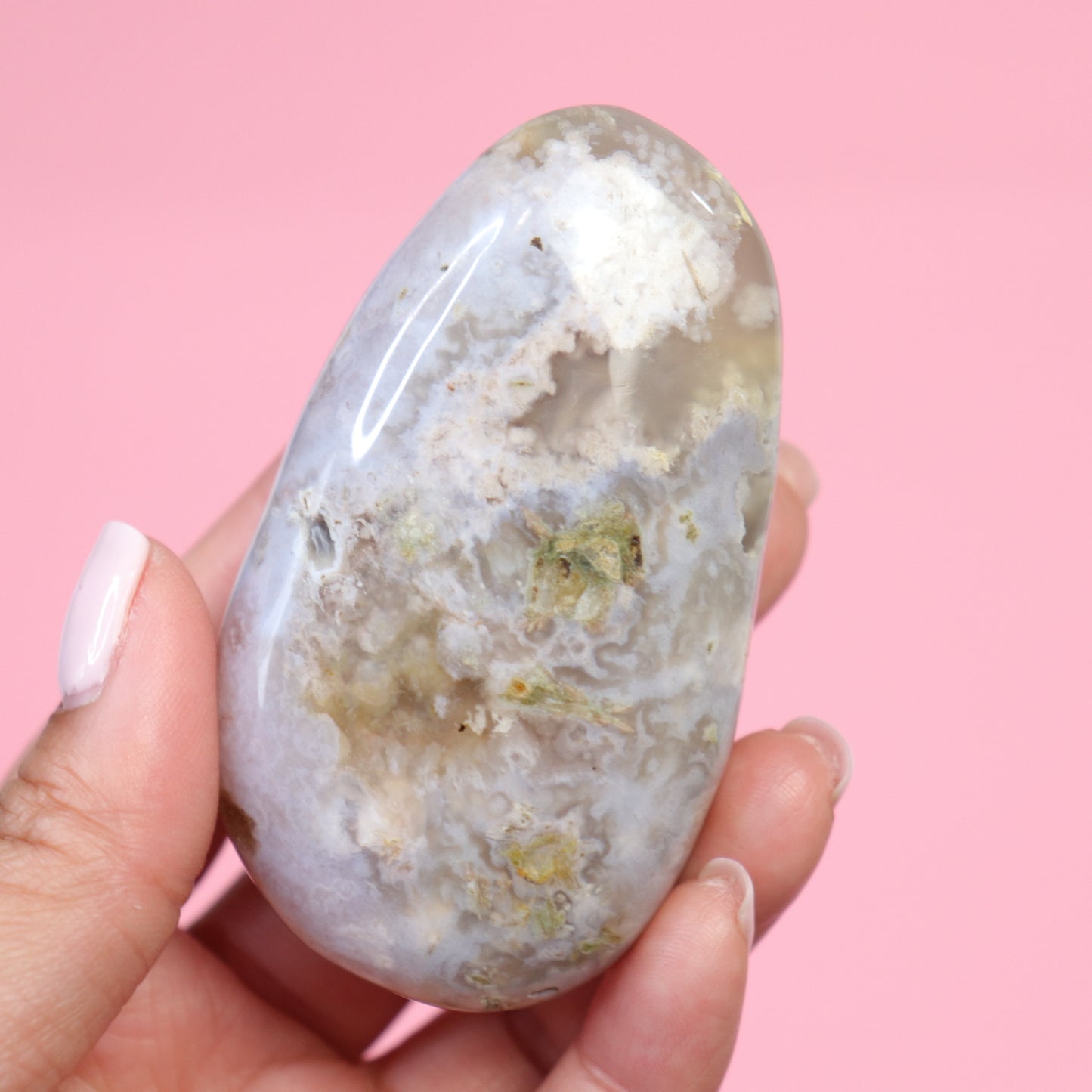 Flower Agate Palm Stone - Crescents & Crystals