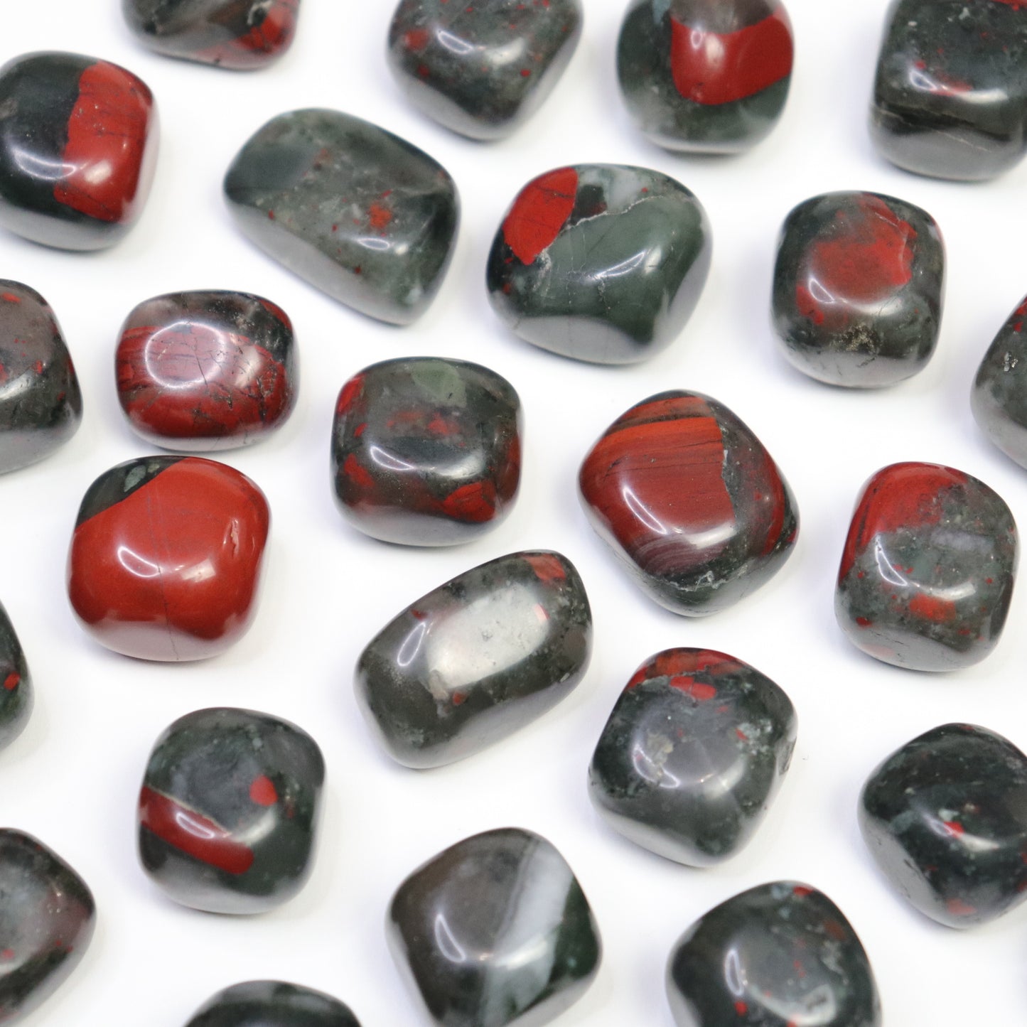 African Bloodstone tumble- Crescents & Crystals