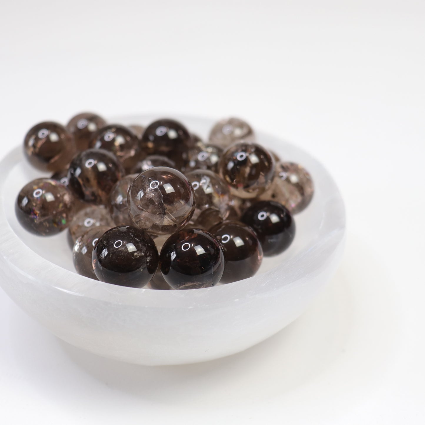 Smoky Quartz Spheres - Crescents & Crystals