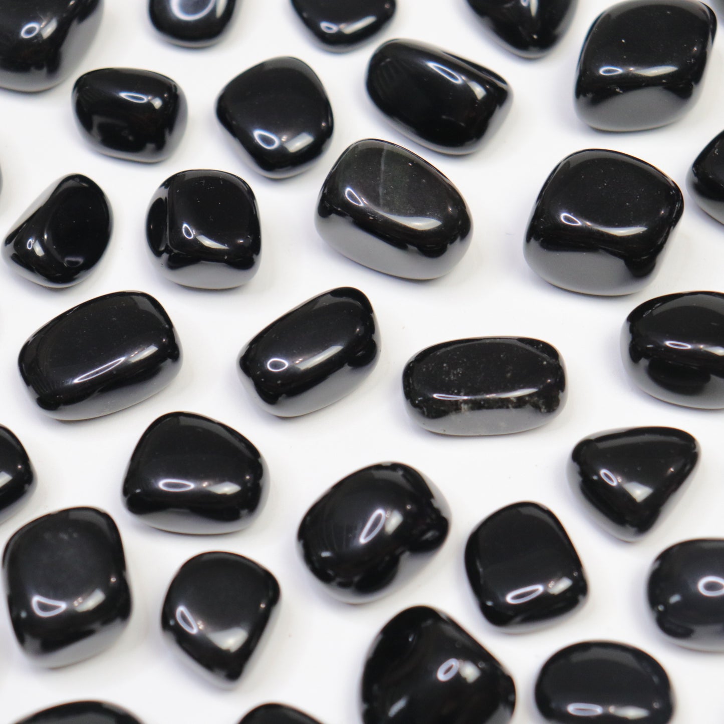 Black Obsidian Tumbles- Crescents & Crystals