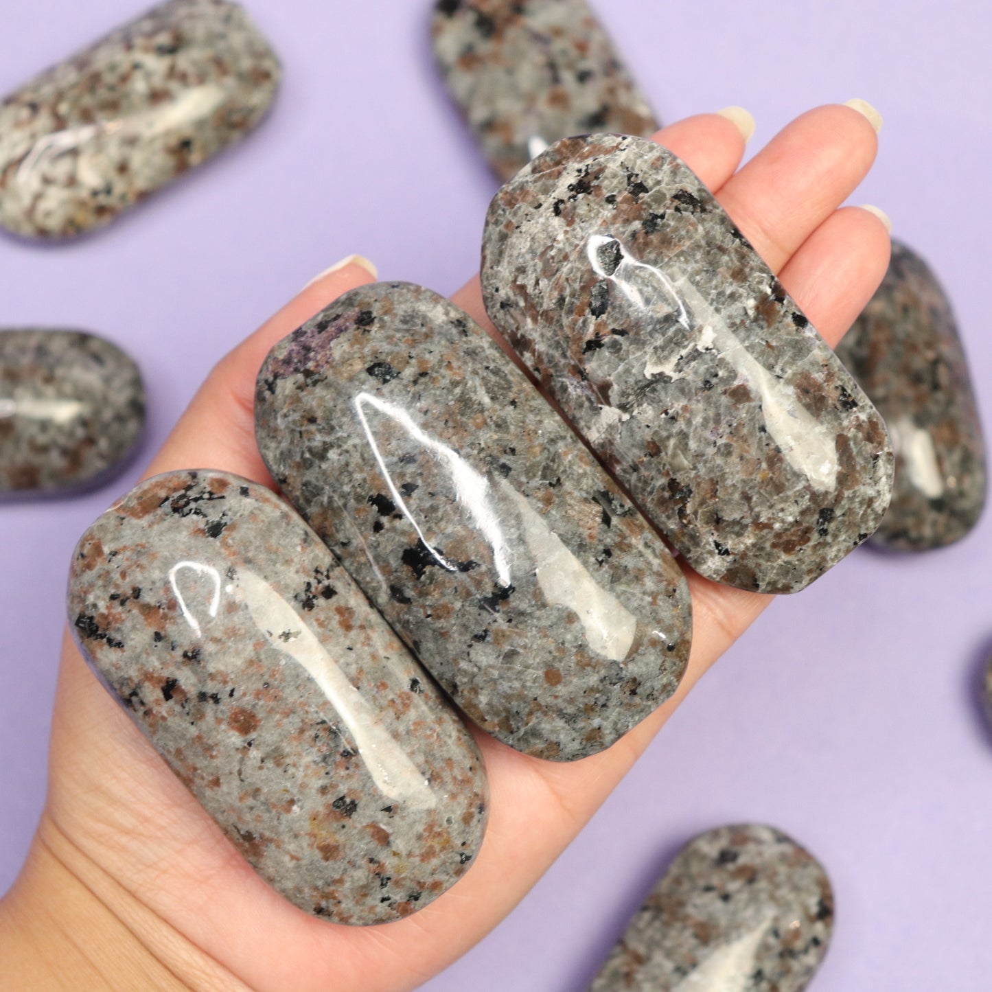 Yooperlite Palm Stones - Crescents & Crystals