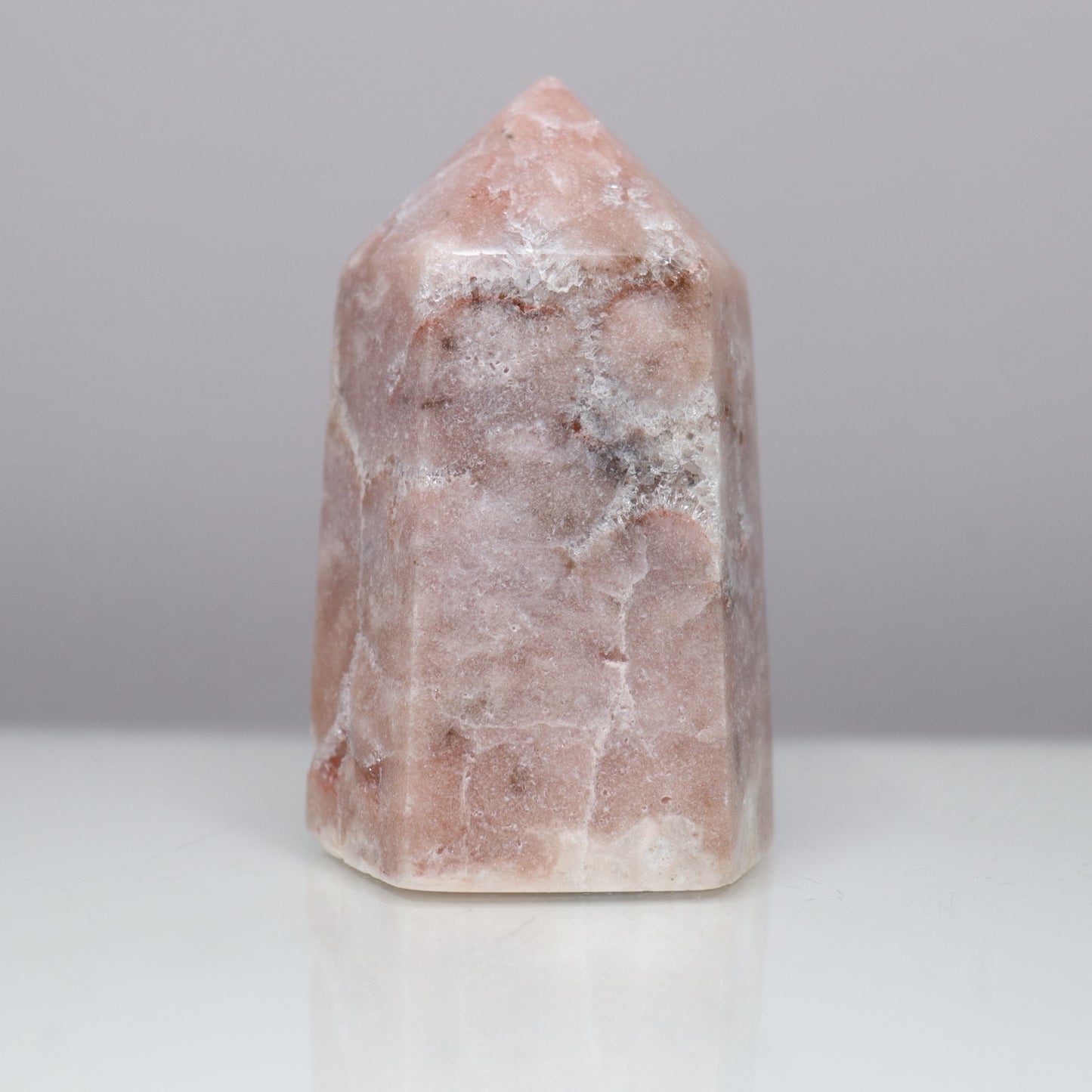 Pink Amethyst Tower- Crescents & Crystals