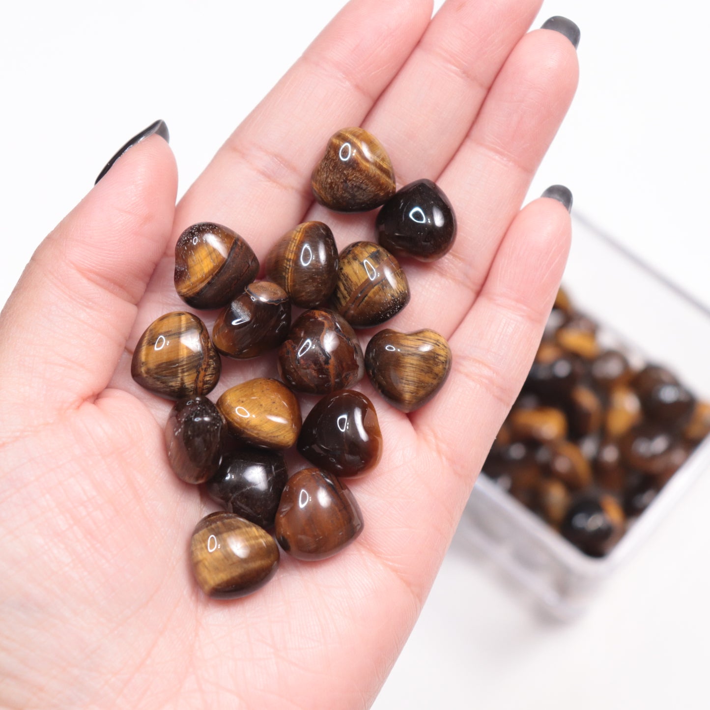 Tiger Eye Mini Hearts | Set of 3