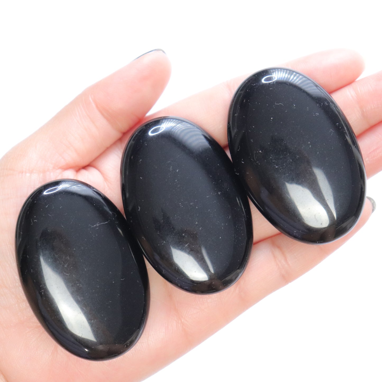 Black Obsidian Palm Stones