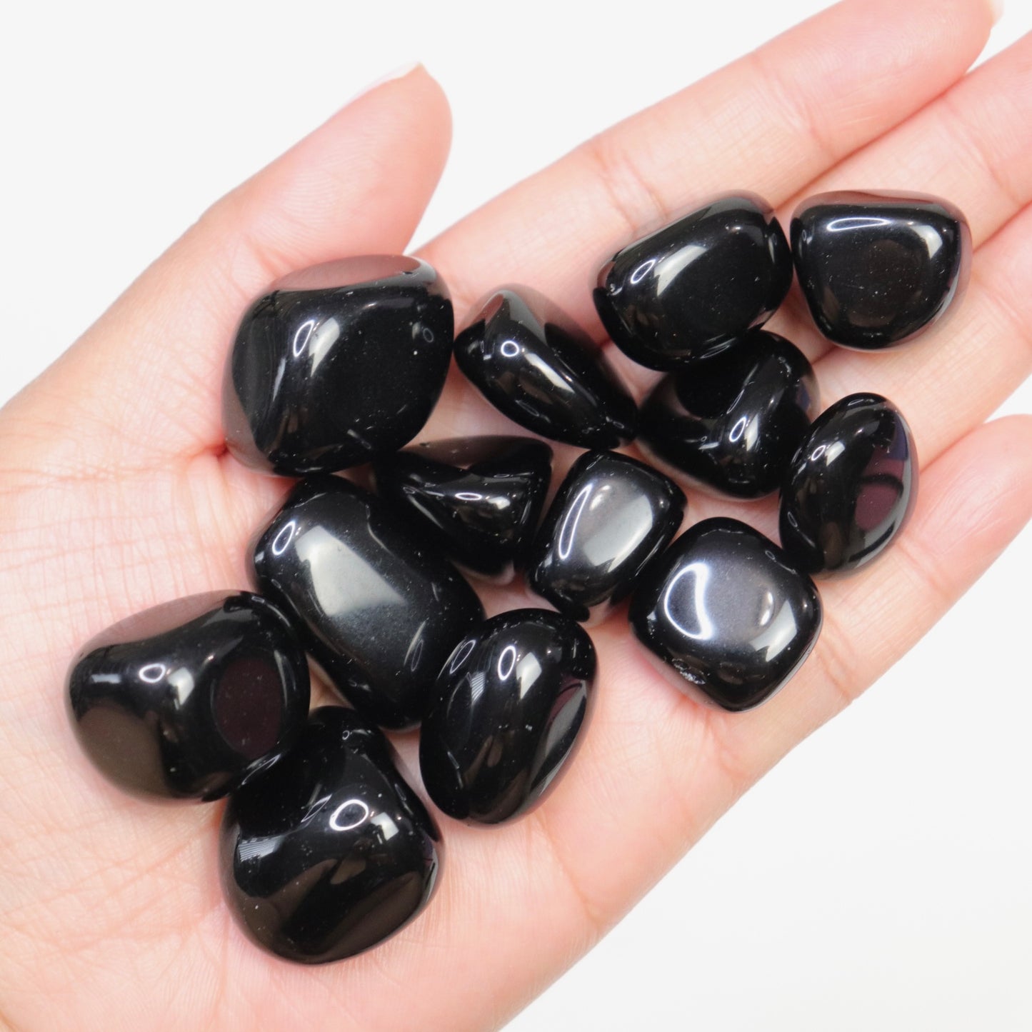 Black Obsidian Tumbles | set of 2