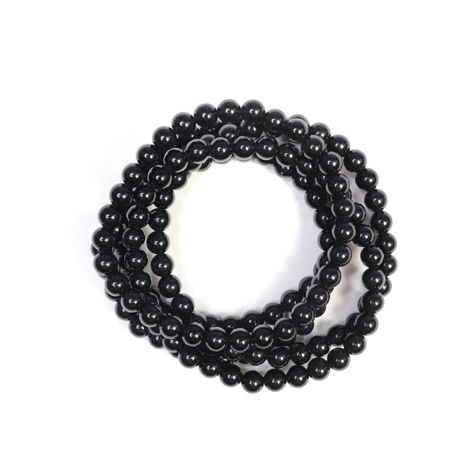 Black Obsidian Crystal Bracelet- Crescents & Crystals