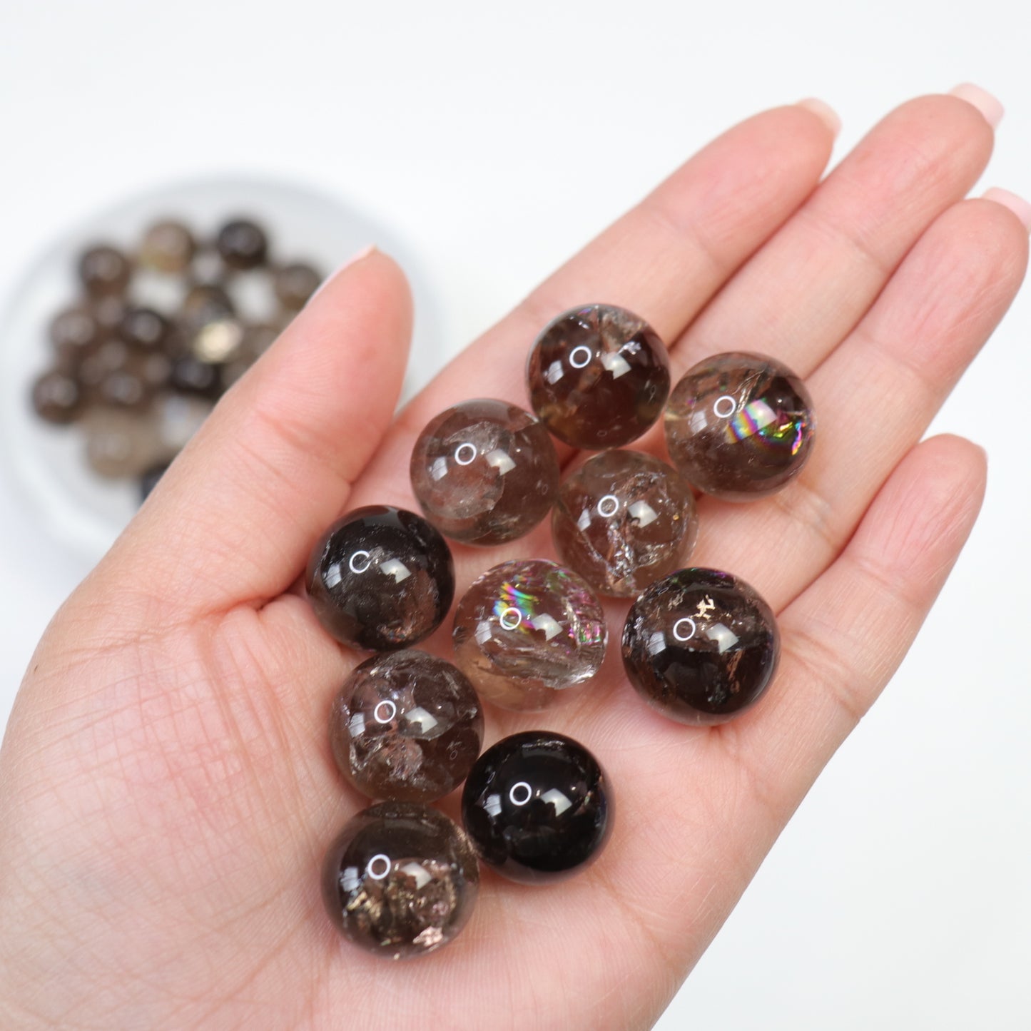 Smoky Quartz Spheres - Crescents & Crystals
