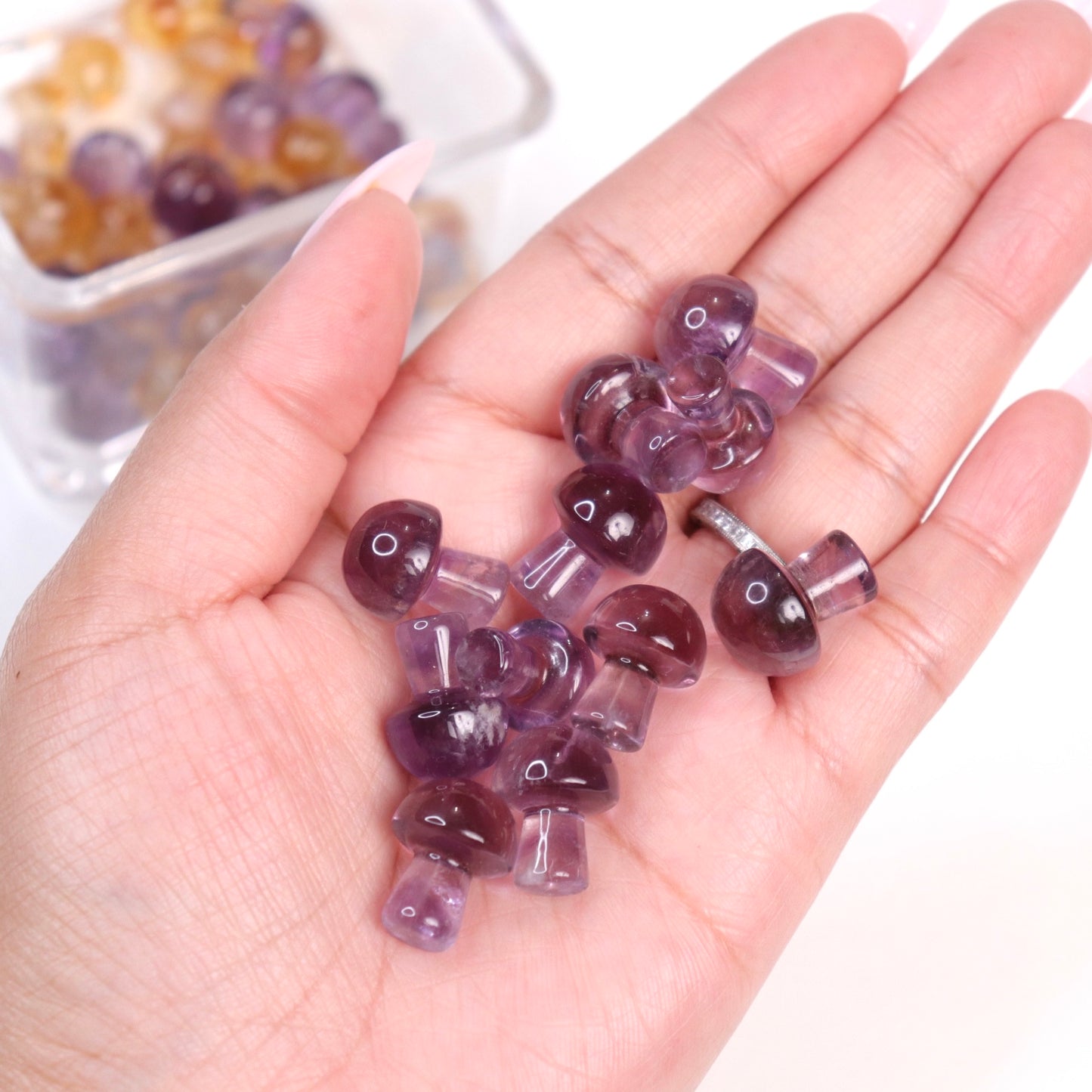 Amethyst Mushrooms - Crescents & Crystals