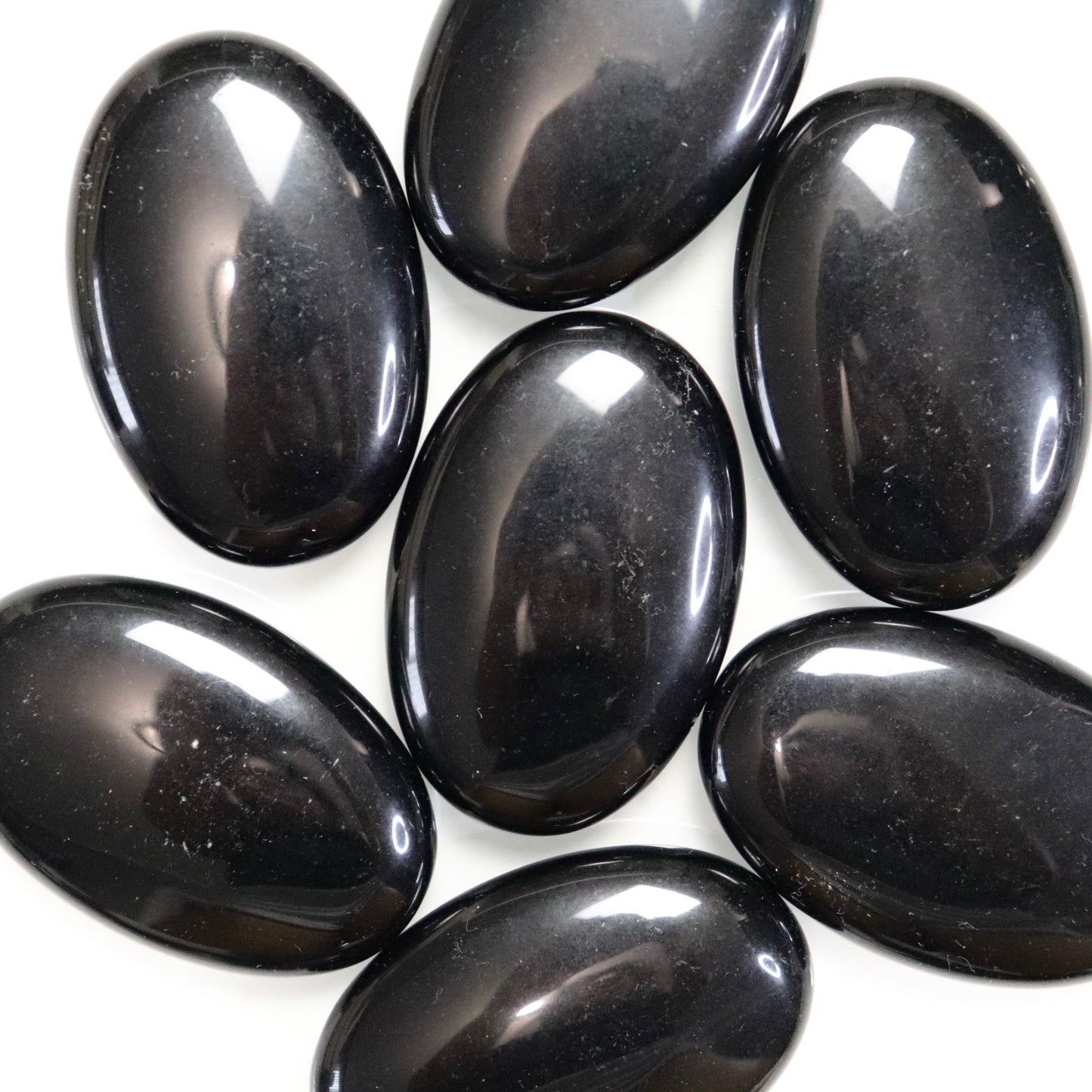 Black Obsidian Palm Stones- Crescents & Crystals