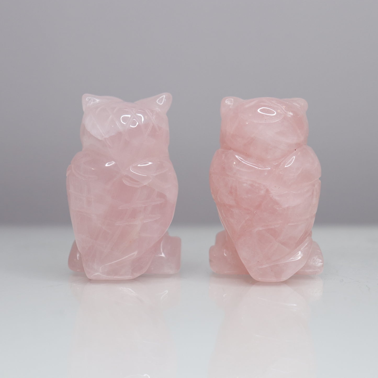 Rose Quartz Owls 2”