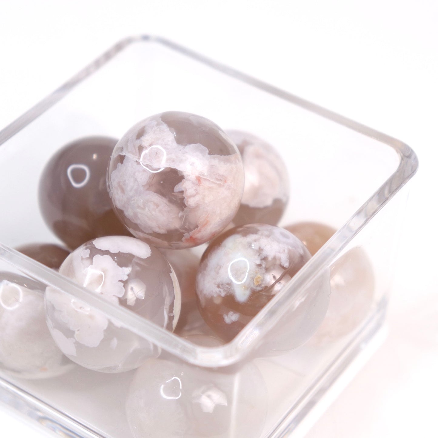 Flower Agate Spheres