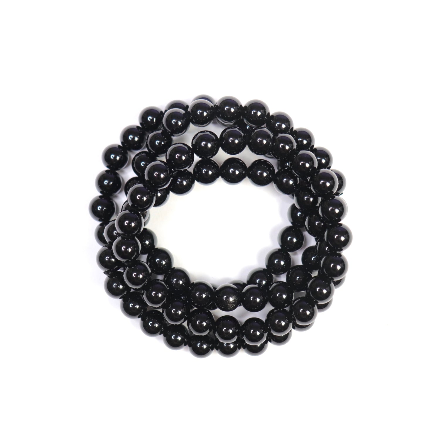 Black Obsidian Bracelet- Crescents & Crystals