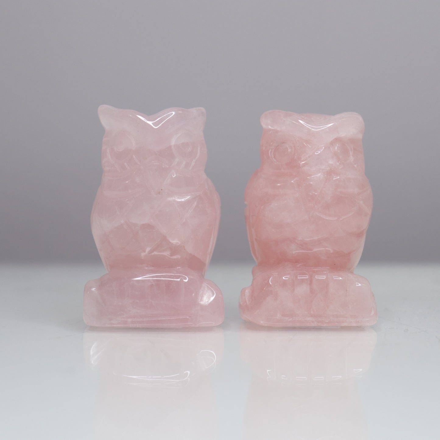 Rose Quartz Owls 2”