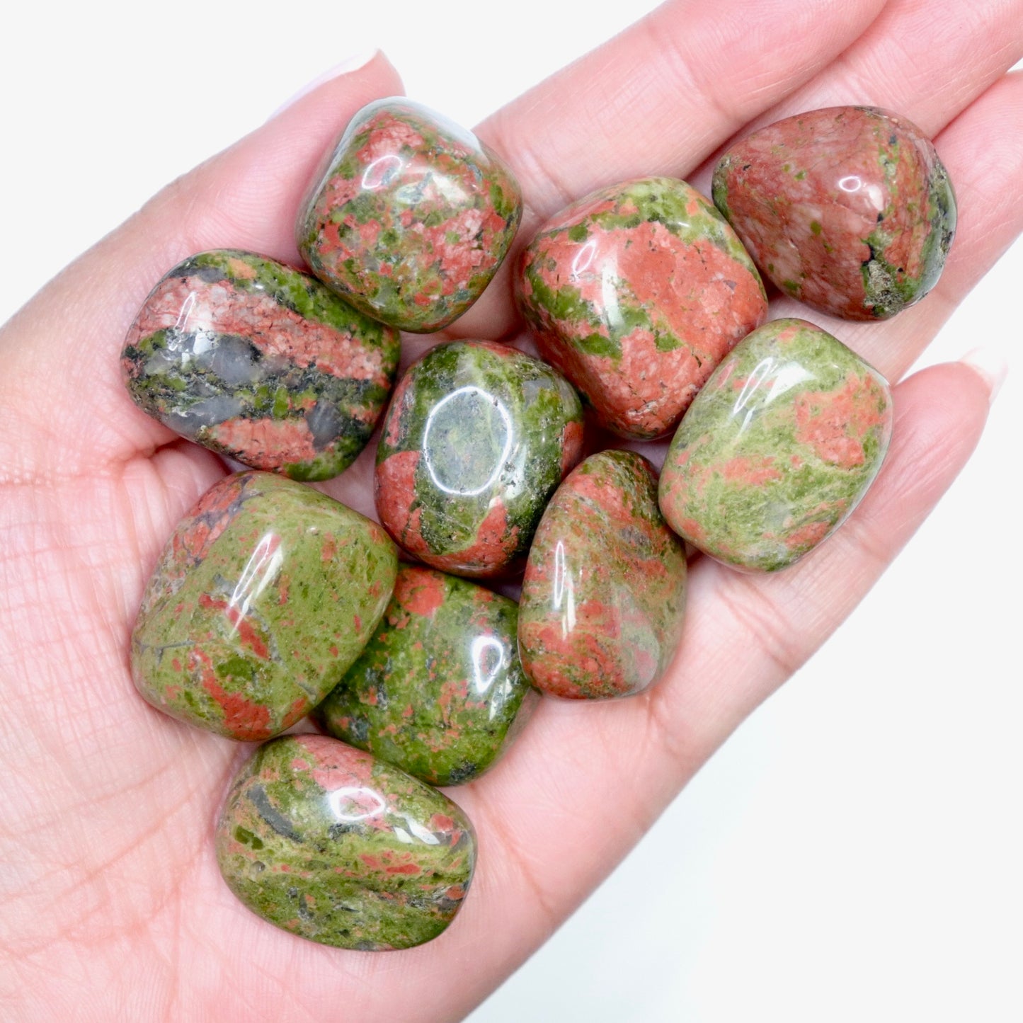 Unakite Tumbles - Crescents & Crystals