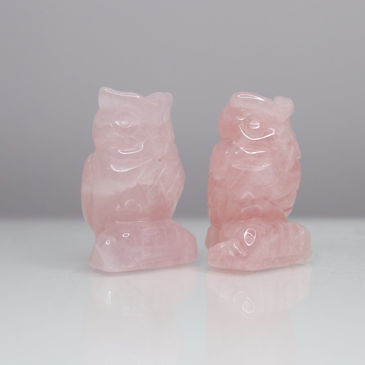 Rose Quartz Owls 2”