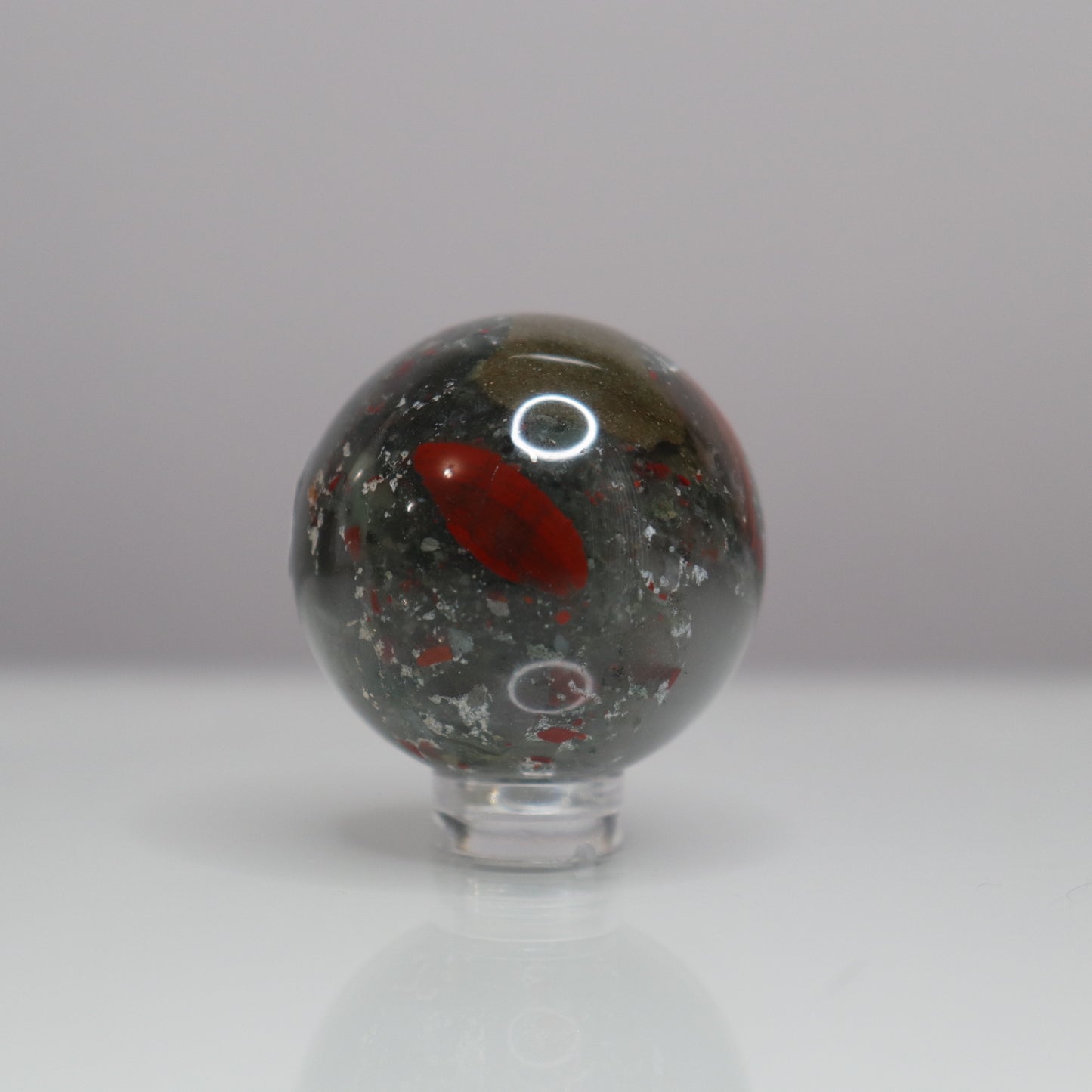 African Bloodstone Sphere- Crescents & Crystals