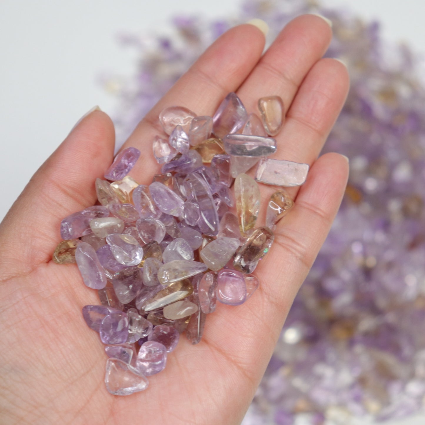 Amethyst and Citrine Chips- Crescents & Crystals