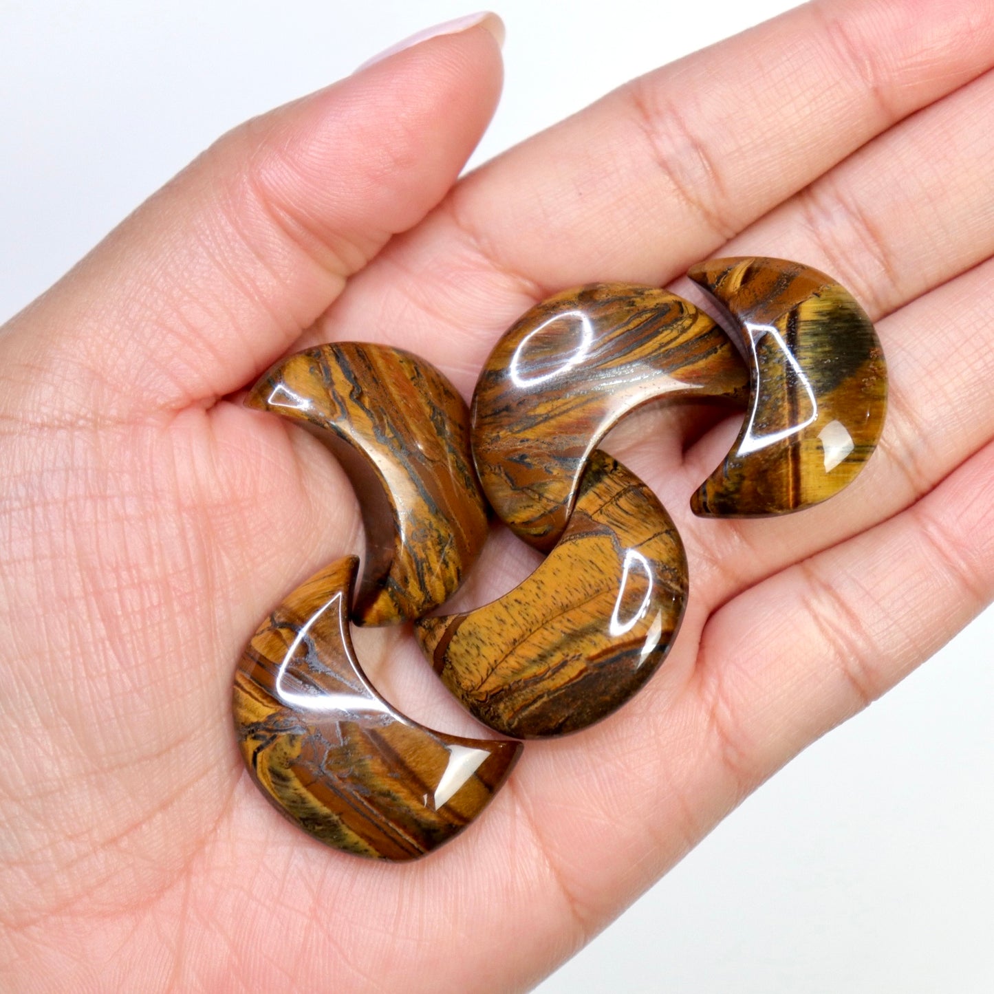 Tiger Iron Crescent Moon - Crescents & Crystals