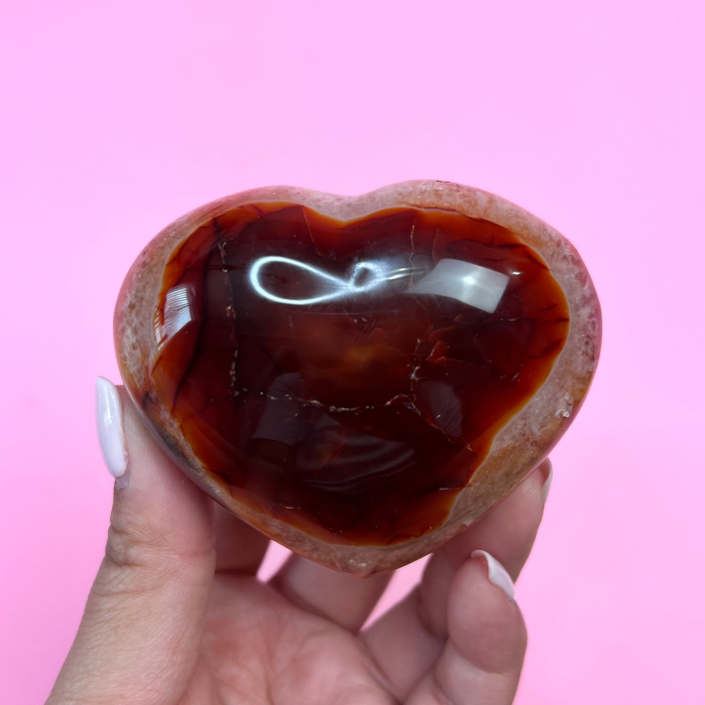 Carnelian Agate Heart- Crescents & Crystals