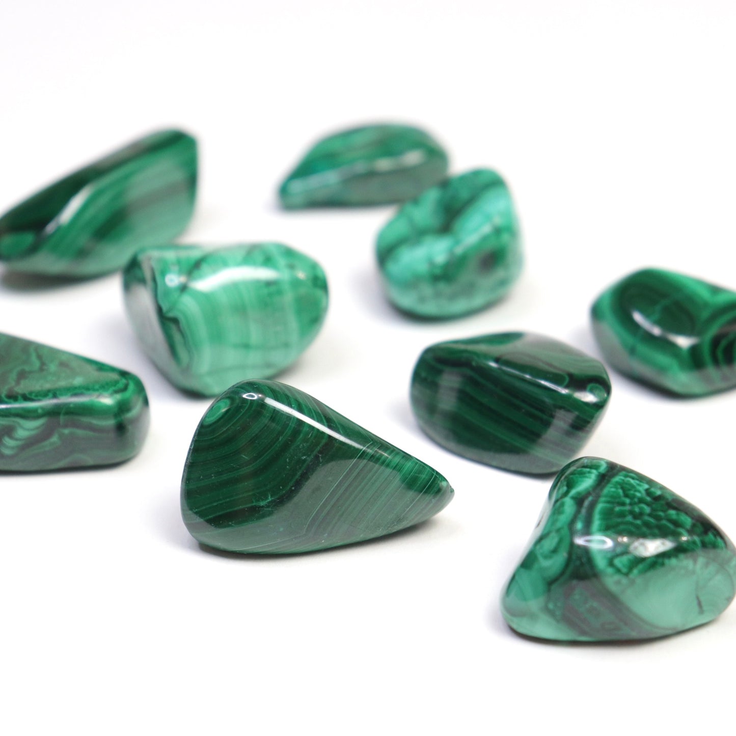 Malachite Tumbles - Crescents & Crystals