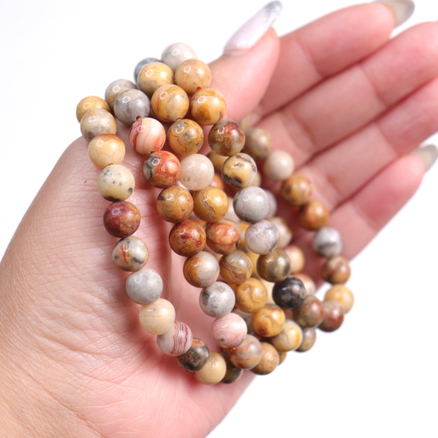 Crazy Lace Agate Bracelets | 6-8mm