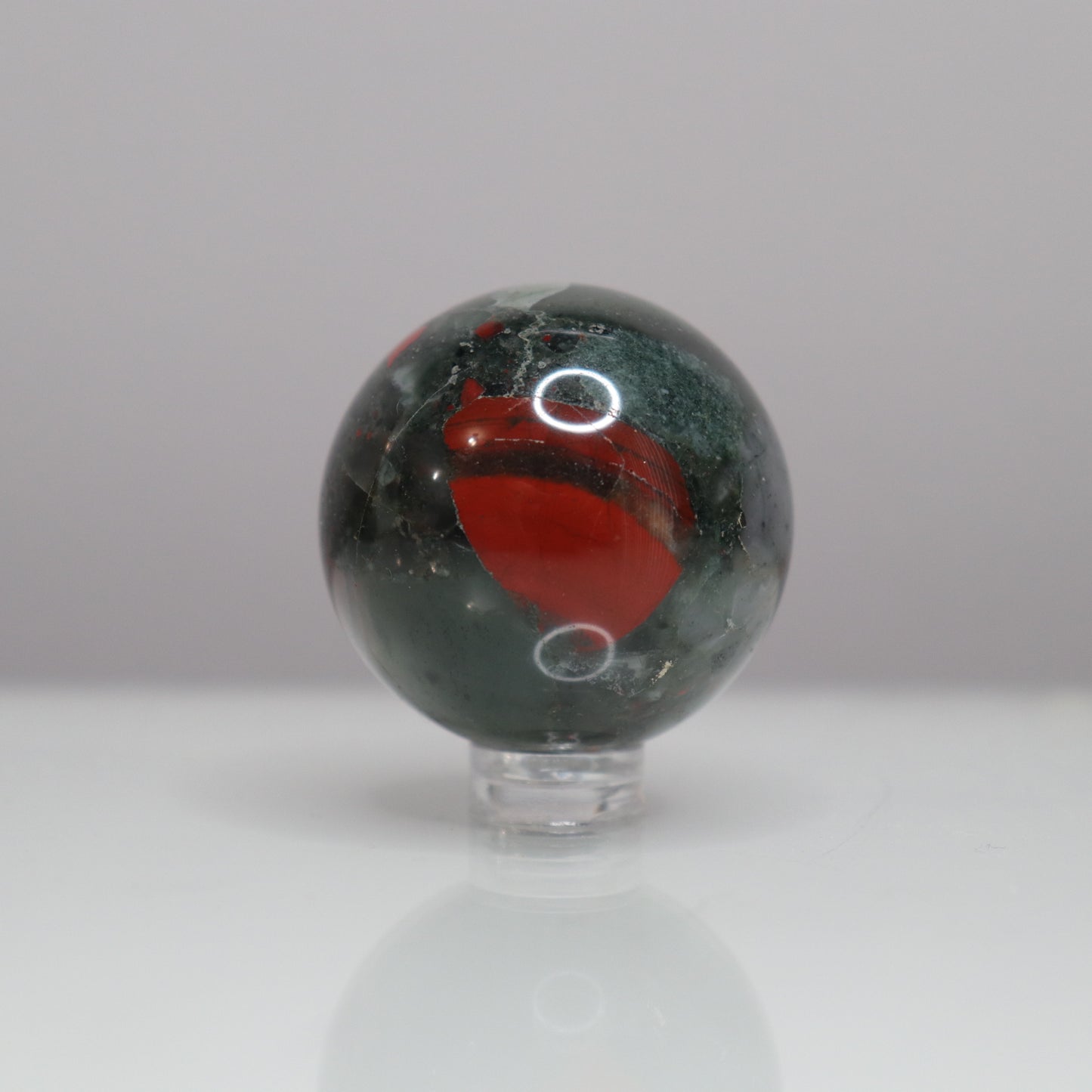 African Bloodstone Sphere- Crescents & Crystals