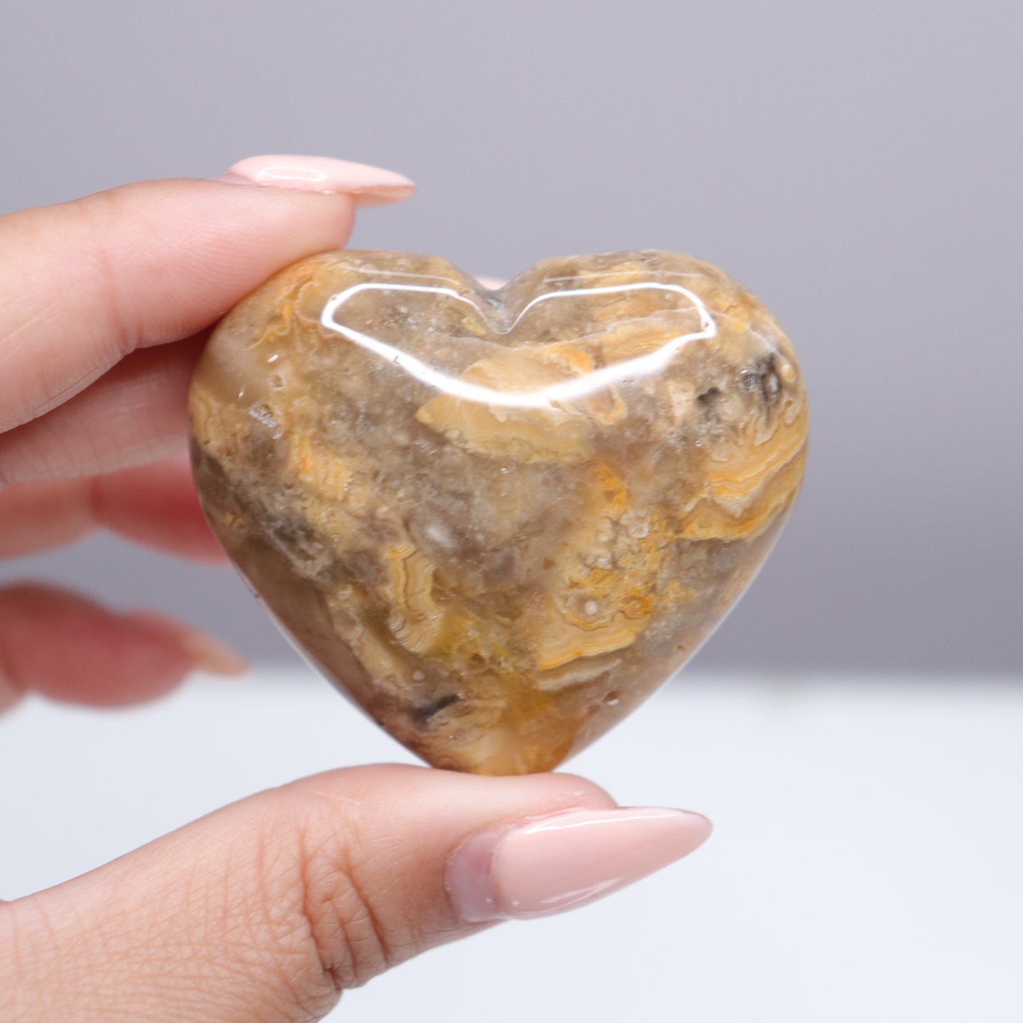 Crazy Lace Agate Heart | 12