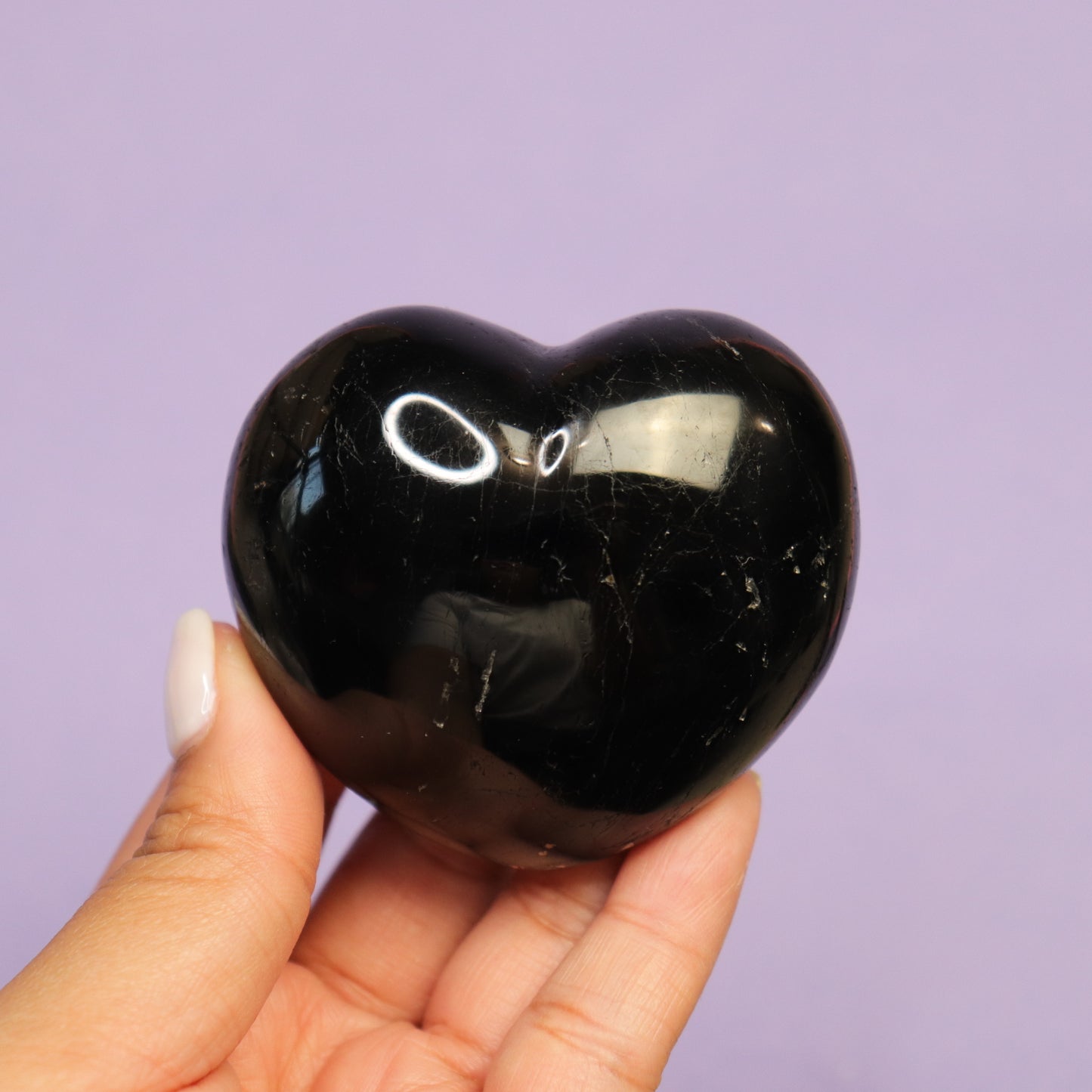 Black Tourmaline Heart- Crescents & Crystals