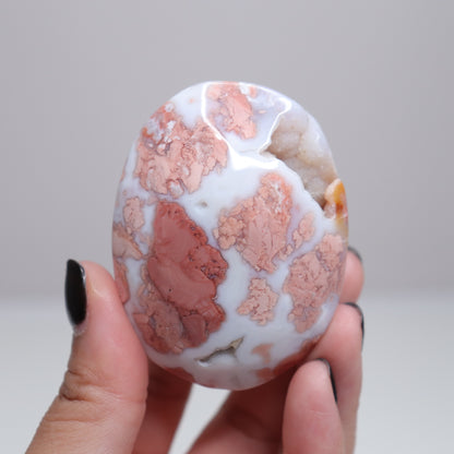 Pink Agate Palm Stone | 6