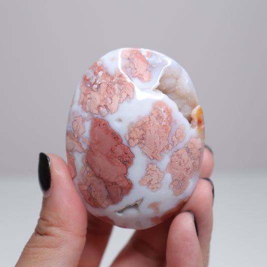 Pink Agate Palm Stone | 6