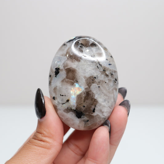 Rainbow Moonstone Palm Stone 64