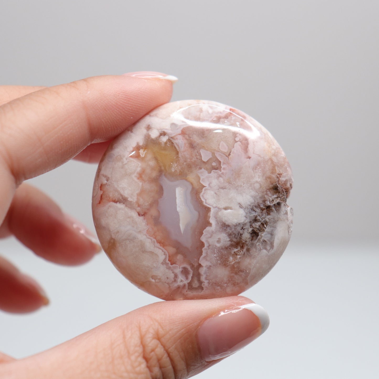 Flower Agate Round Palm | 21