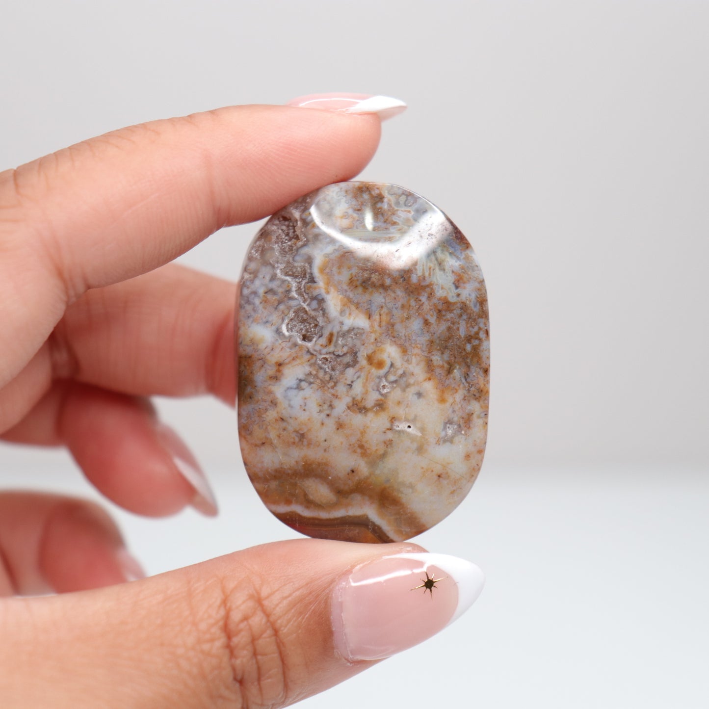 Mexican Lace Agate Palm Stone G