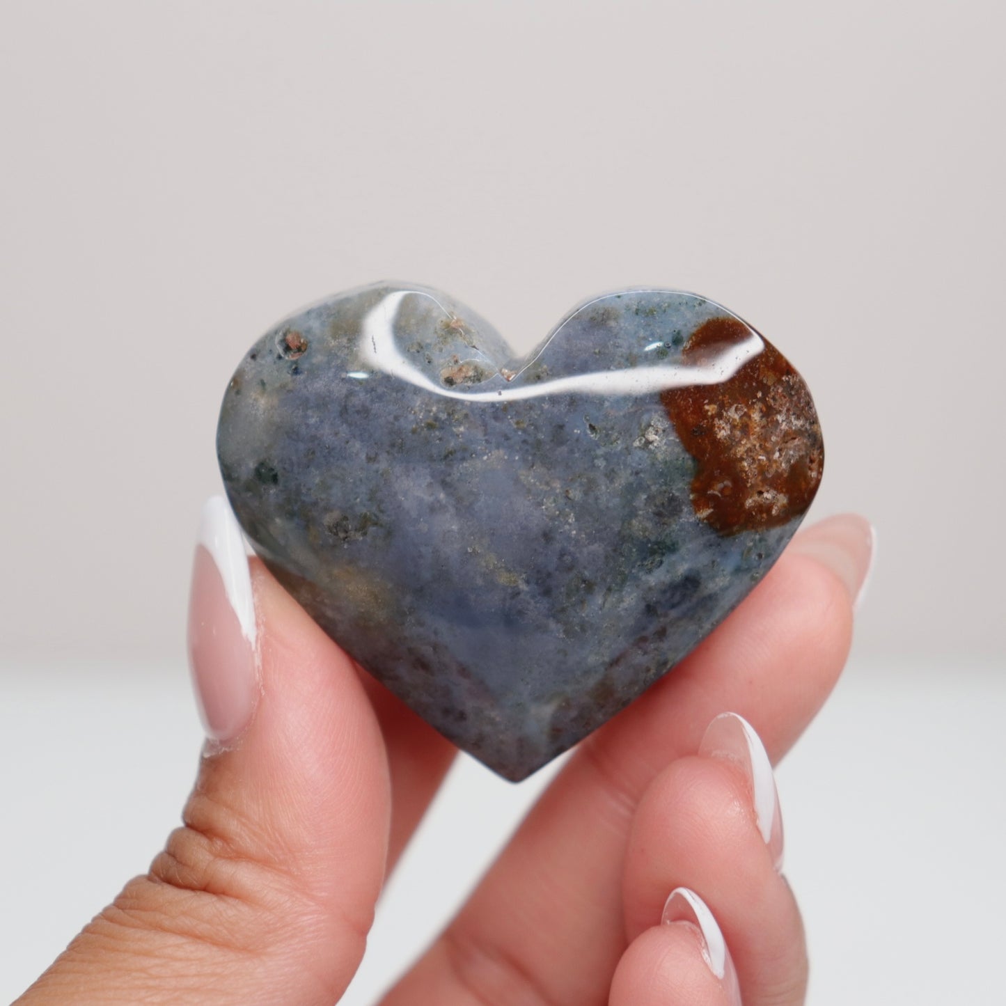 Moss Agate Heart | M