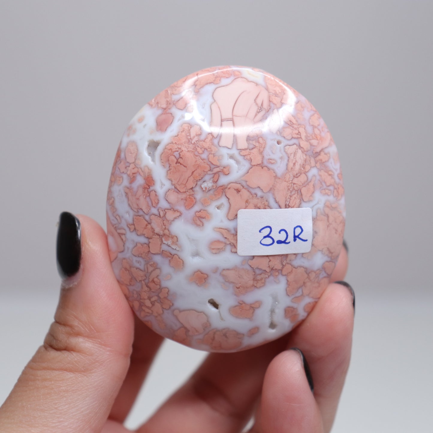 Pink Agate Palm Stone | 2