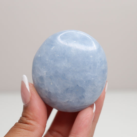 Blue Calcite Palm Stone | 2