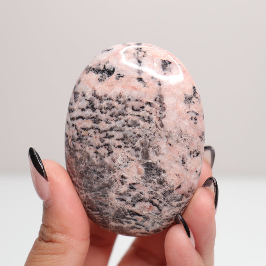 Pink Zebra Jasper Palm Stone | C