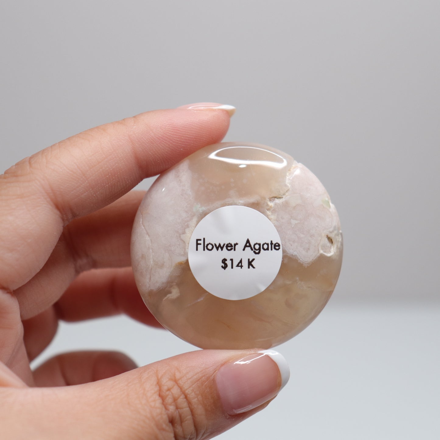 Flower Agate Round Palm | 22