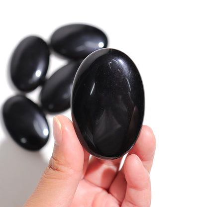 Black Obsidian Palm Stones | Medium