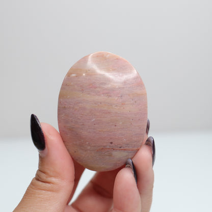 Pink Petrified Wood Palm Stone | 161
