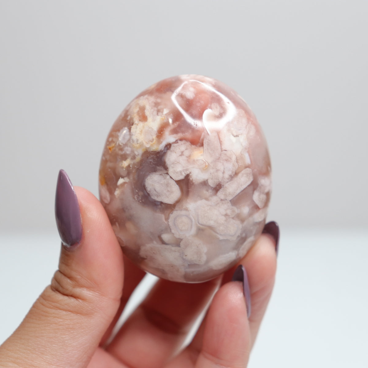 Flower Agate Palm Stone 119