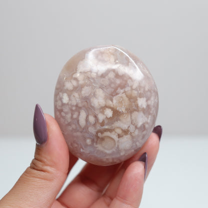 Flower Agate Palm Stone 121
