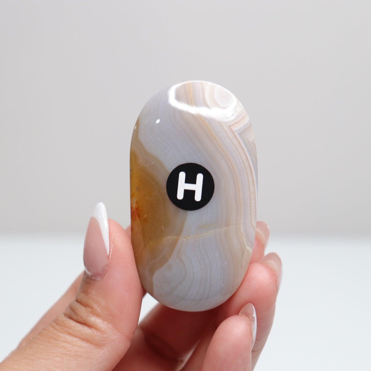 Banded Agate Palm Stone | H