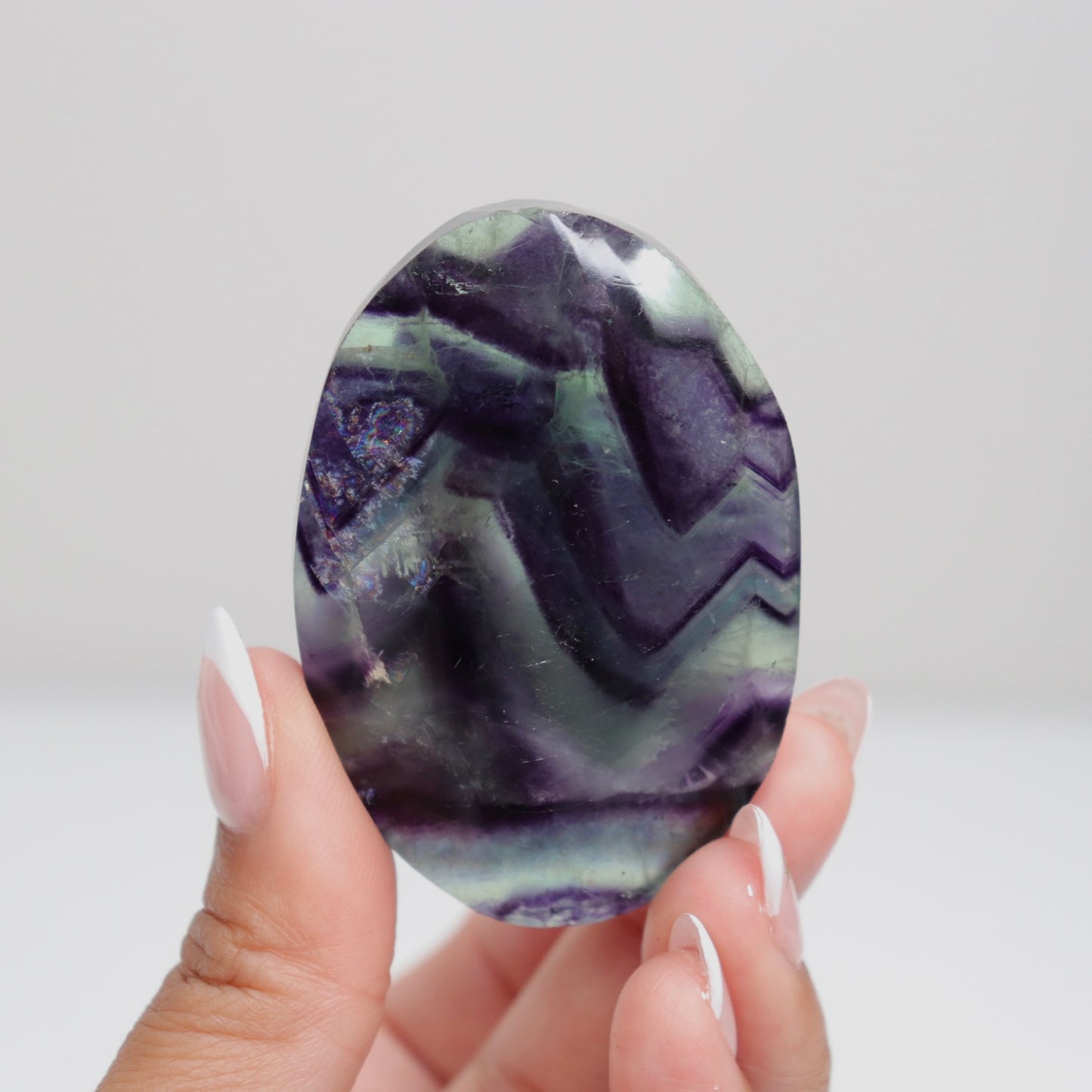 Fluorite Diamond Palm Stone 9*