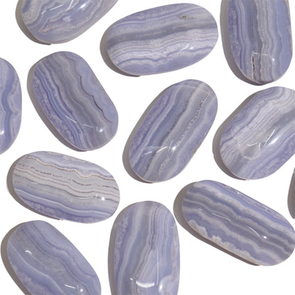 Blue Lace Agate Palm Stones