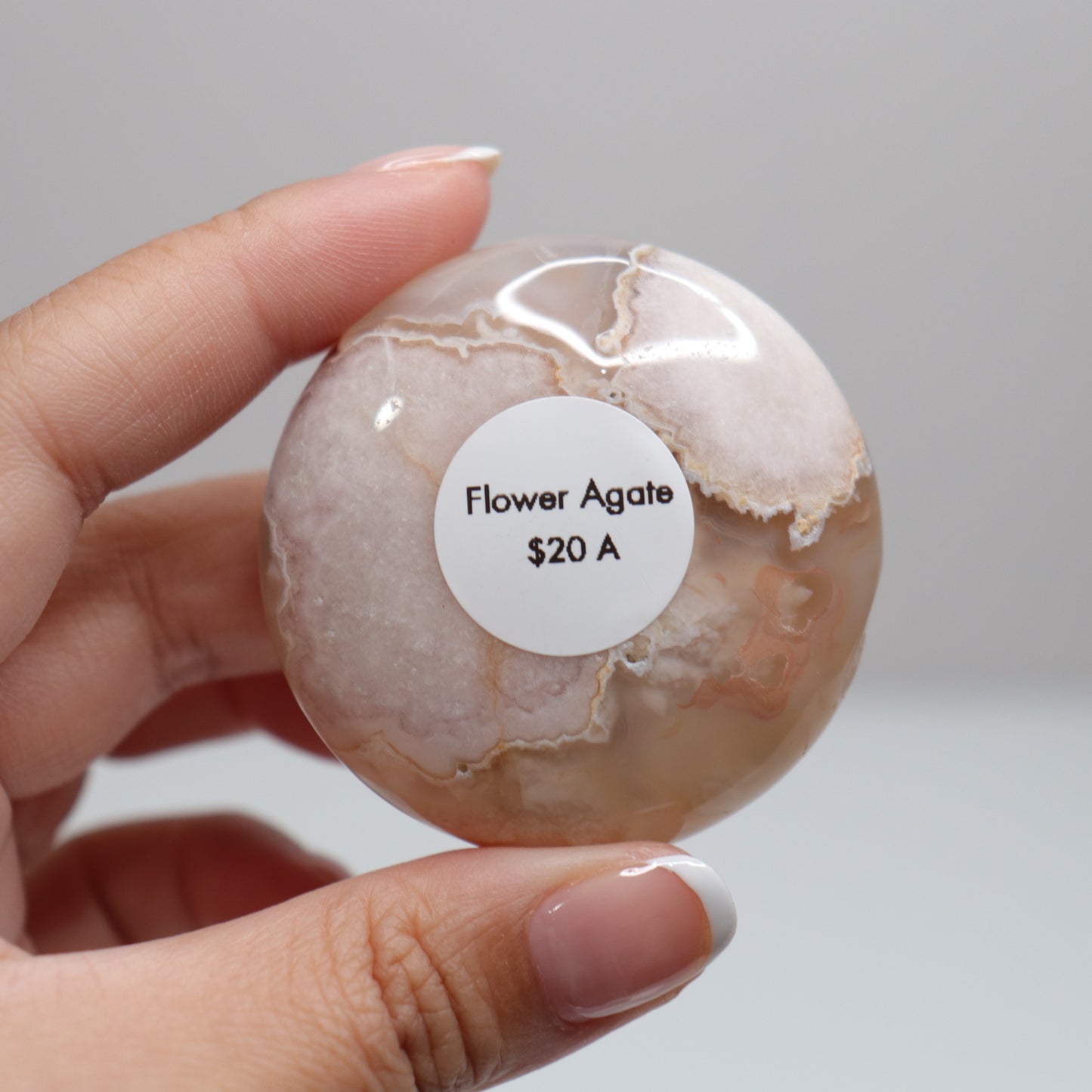 Flower Agate Round Palm | 3