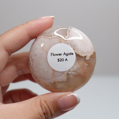Flower Agate Round Palm | 3