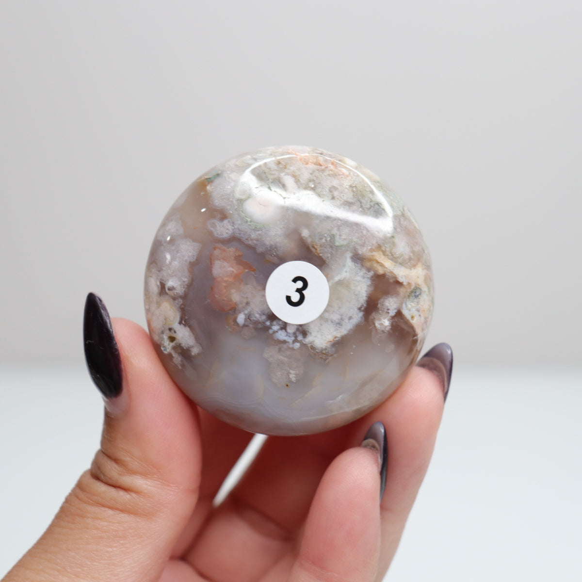 Flower Agate Round Palm | 3