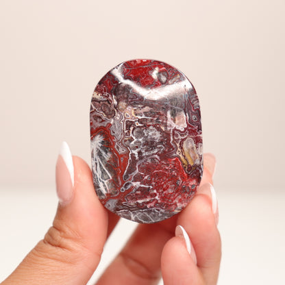 Mexican Lace Agate Palm Stone S