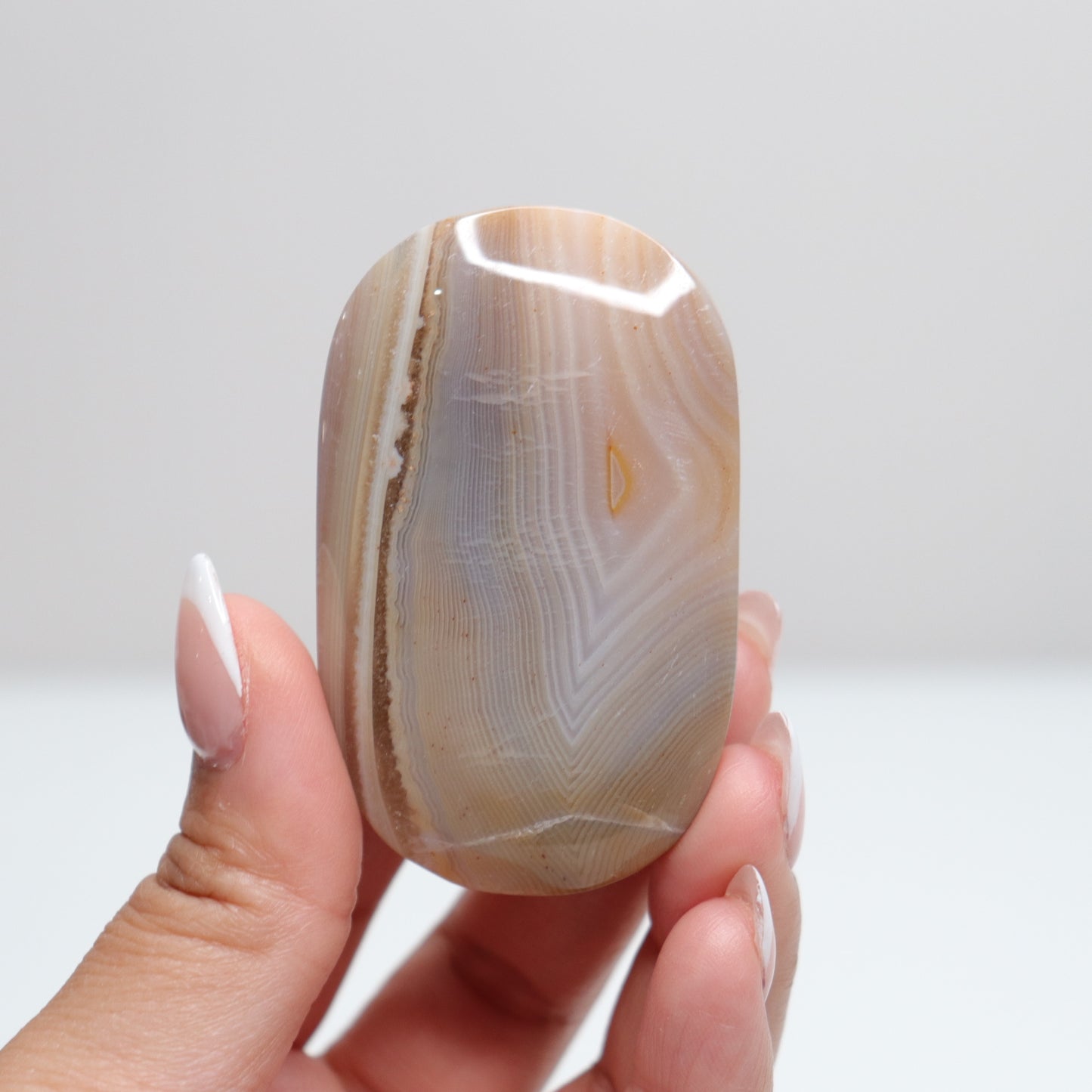 Banded Agate Palm Stone | J
